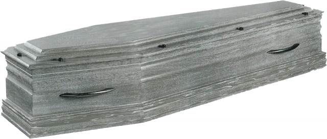 Cercueil Solutré Chêne massif * vernis cérusé gris avec finition hydrocire / forme parisienne : 1500,00 euros TTC