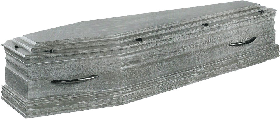 Cercueil Solutré Chêne massif * vernis cérusé gris avec finition hydrocire / forme parisienne : 1500,00 euros TTC